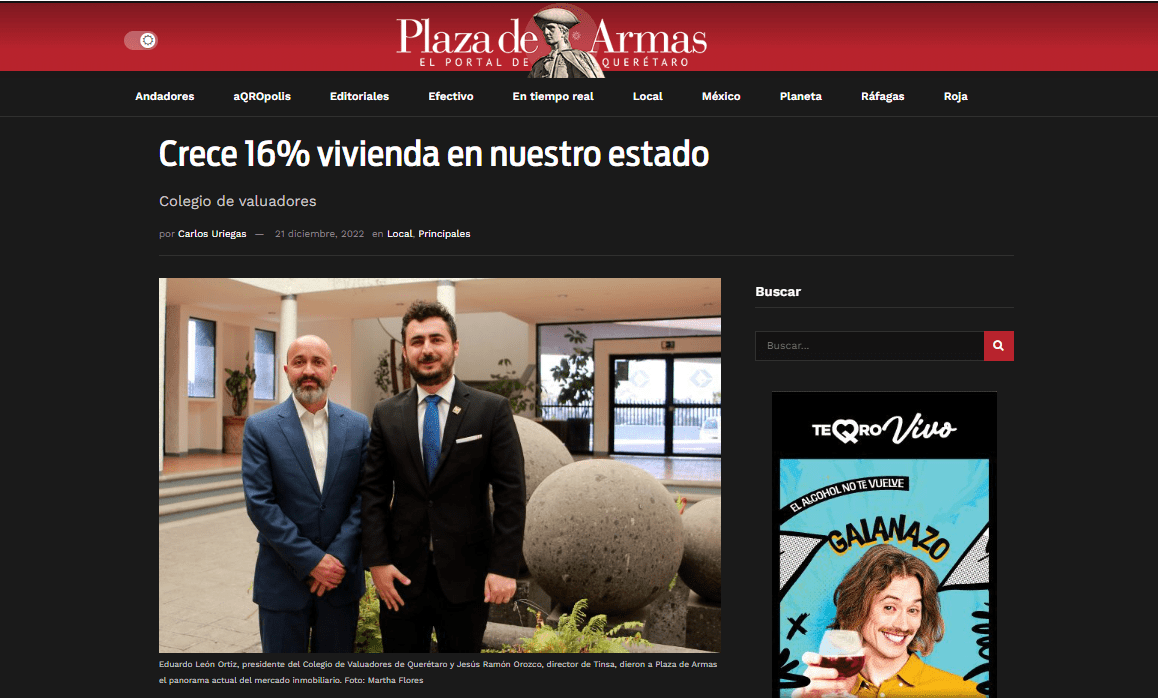 Crece 16% vivienda en nuestro estado - Tinsa Mexico